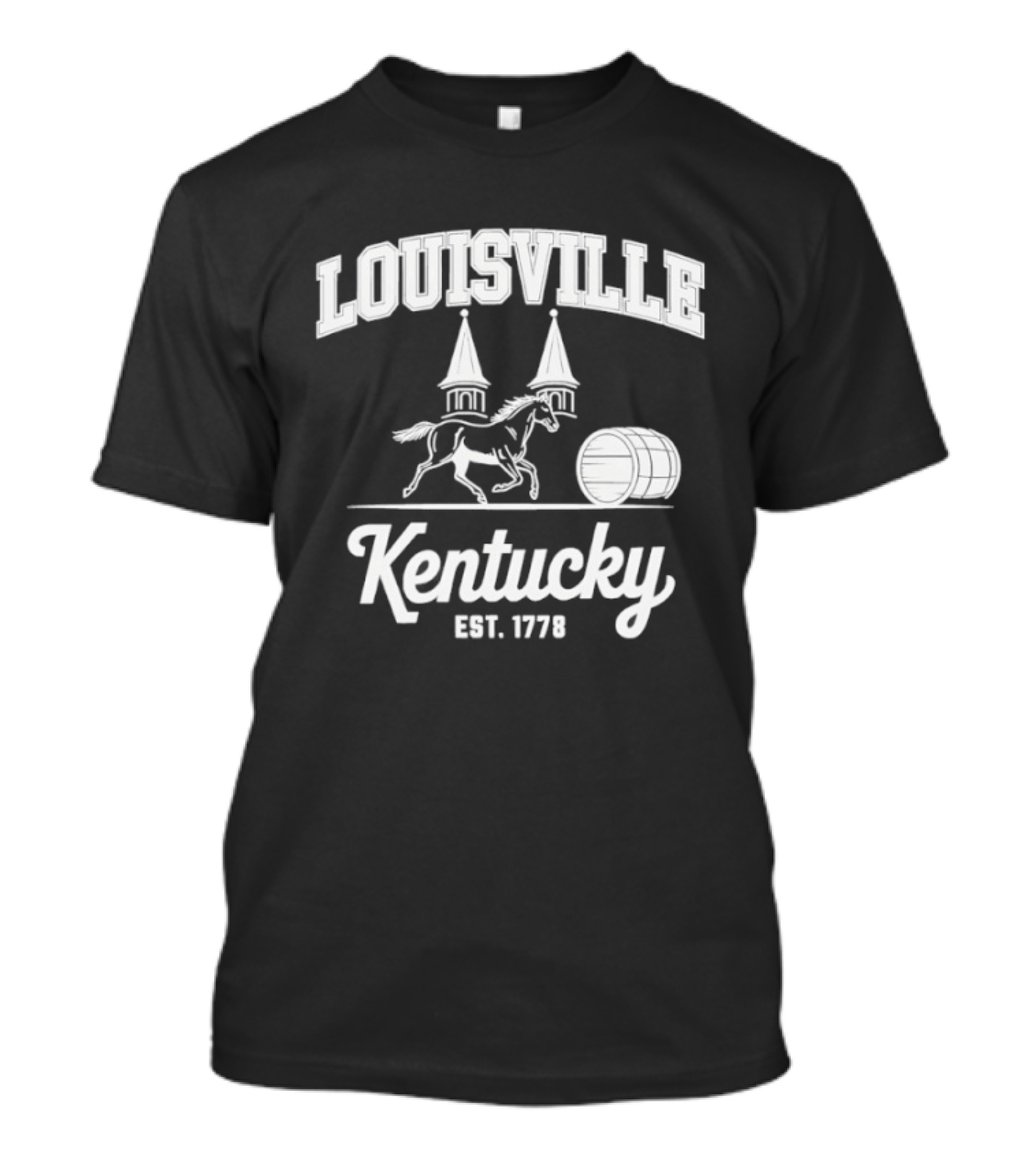 Louisville Kentucky Est 1778 Traditions Horse Racing Barrel T-Shirt