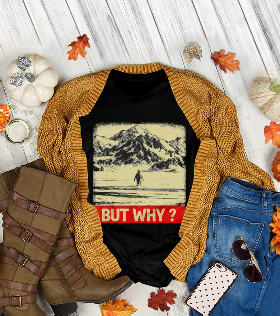 Penguin Meme But Why Mountains Winter Scene T-Shirt