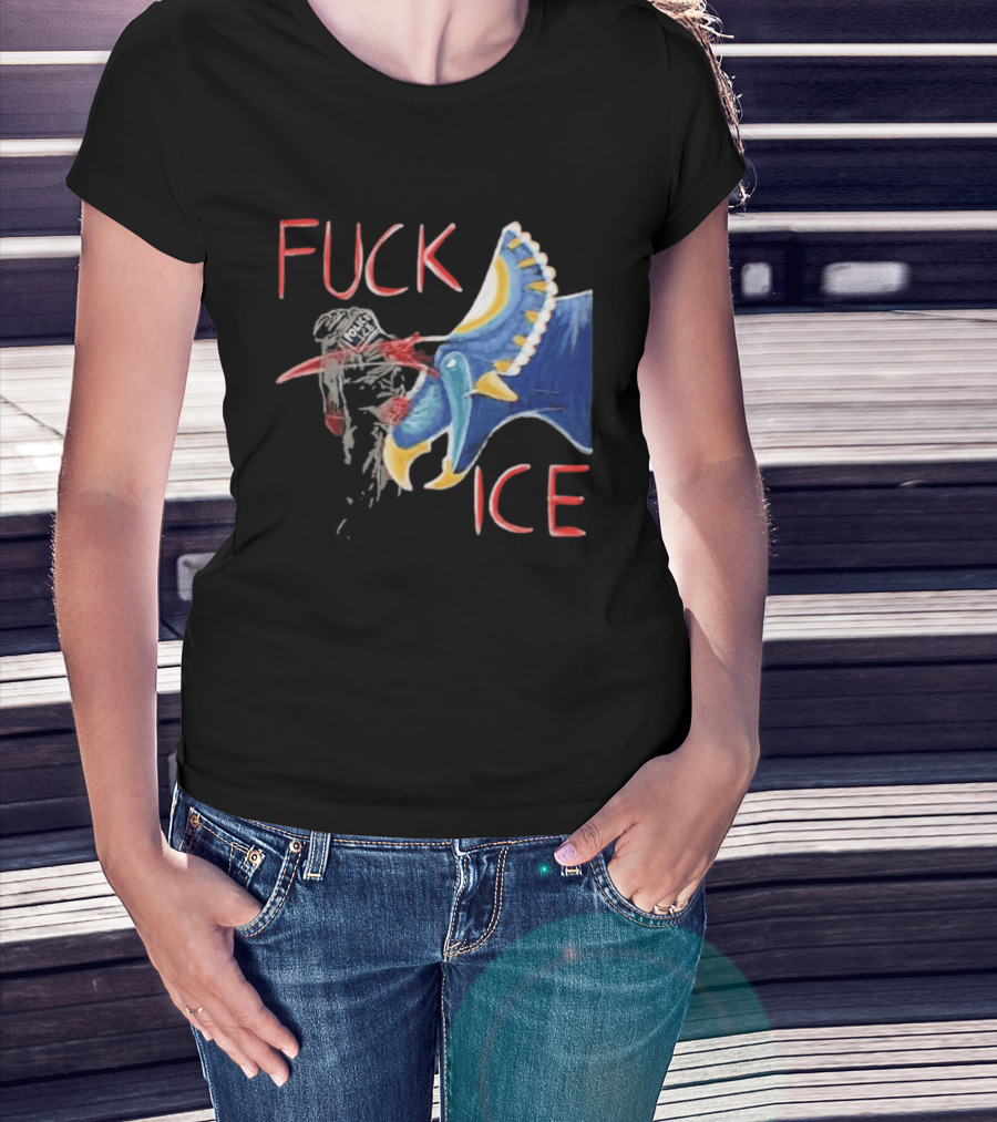 Torosaurus Fuck ICE Police Dinosaur T-Shirt