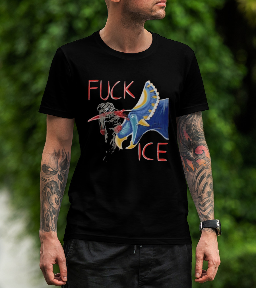 Torosaurus Fuck ICE Police Dinosaur T-Shirt