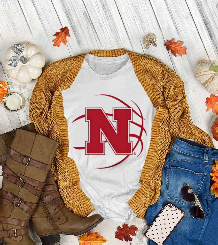 Nebraska Basketball Red N and Ball T-Shirt