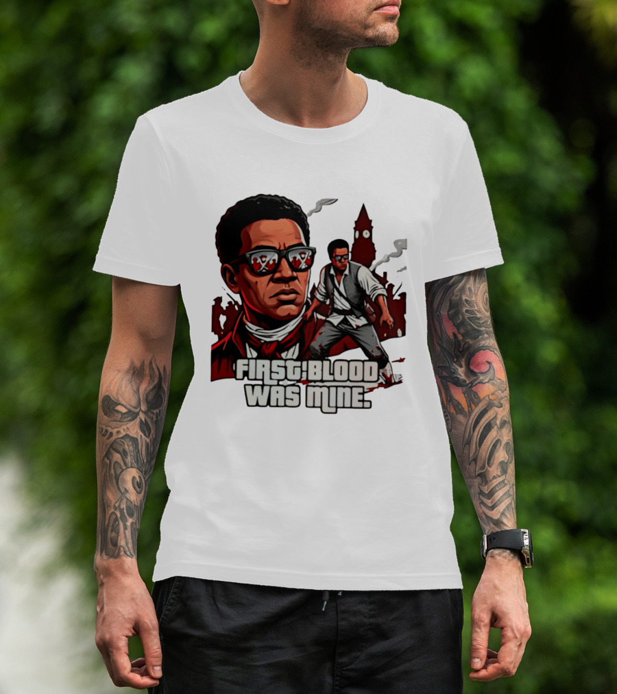 First Blood Was Mine Cool Character Action Scene T-Shirt