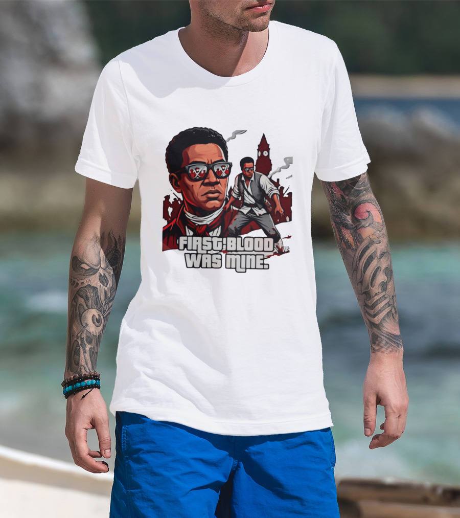 First Blood Was Mine Cool Character Action Scene T-Shirt