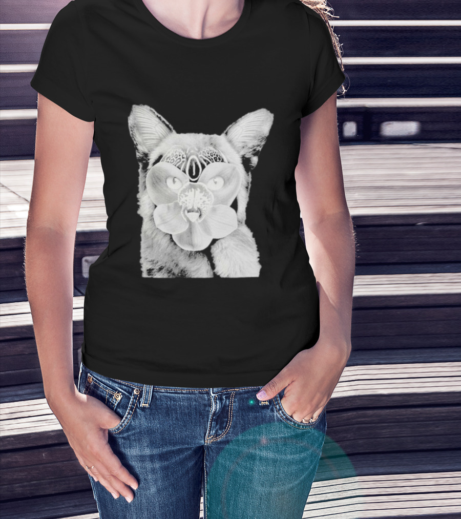 Galantis Palladium Cat Mask Orchid Eyes Black And White T-Shirt