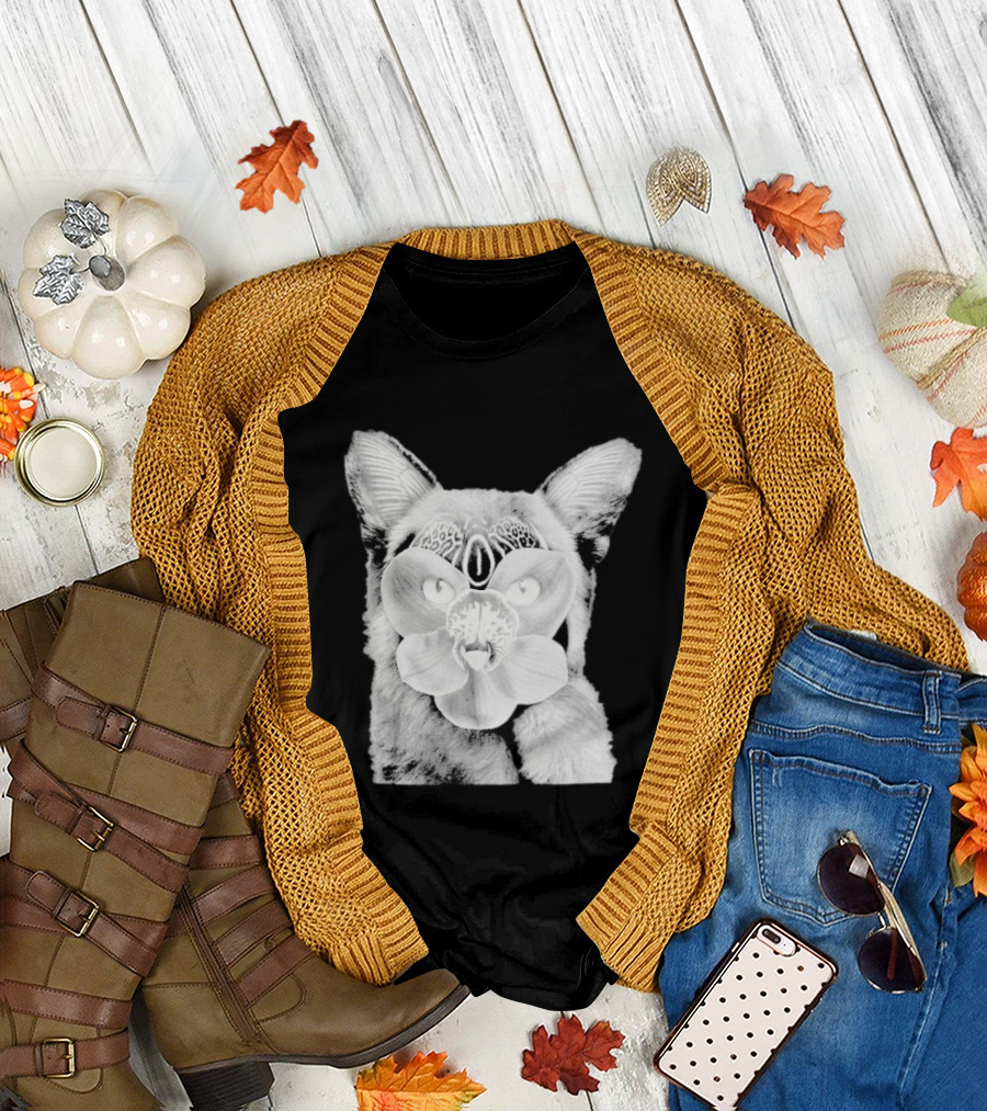 Galantis Palladium Cat Mask Orchid Eyes Black And White T-Shirt