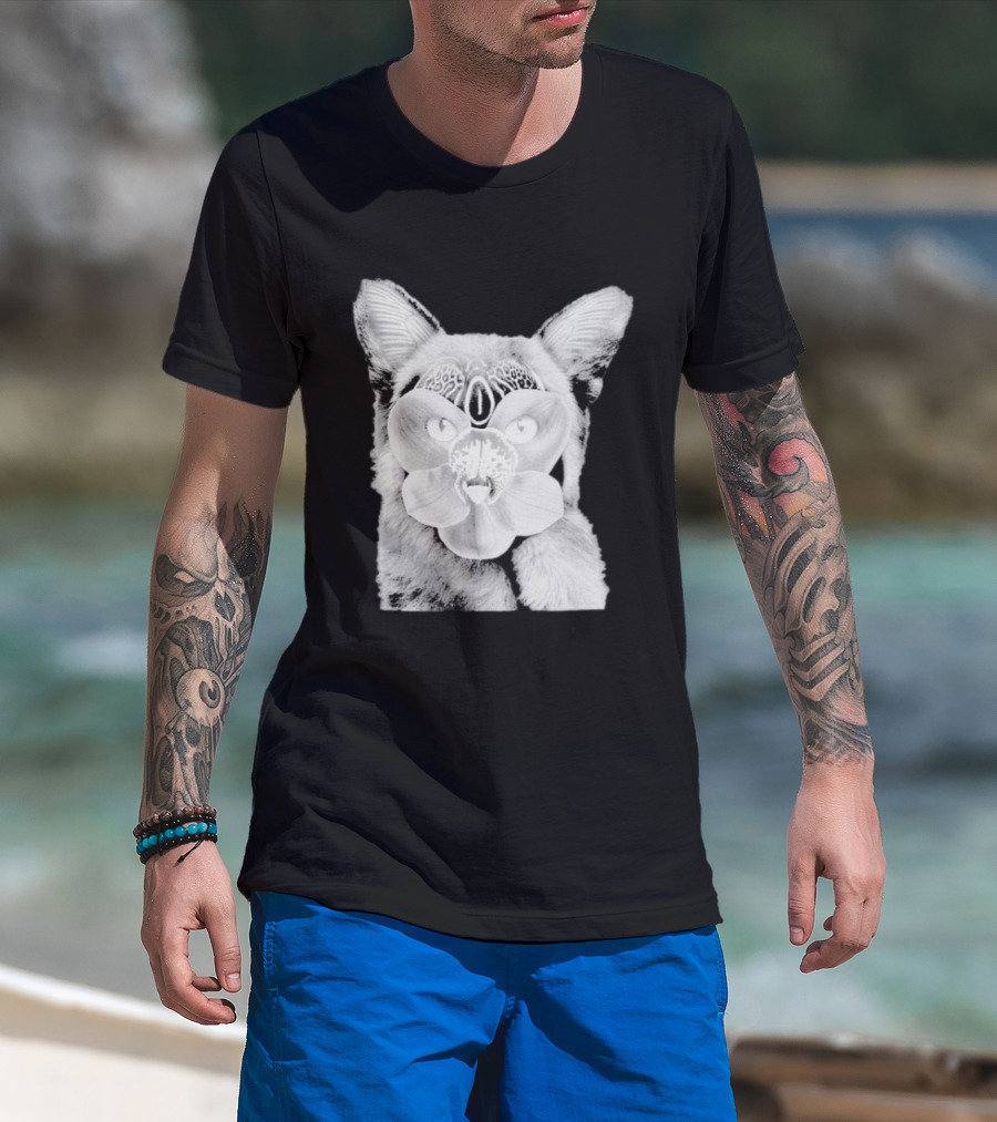 Galantis Palladium Cat Mask Orchid Eyes Black And White T-Shirt
