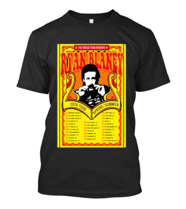 The Triline Team Presents Ryan Blaney 2026 Tour Spring Summer Dates T-Shirt