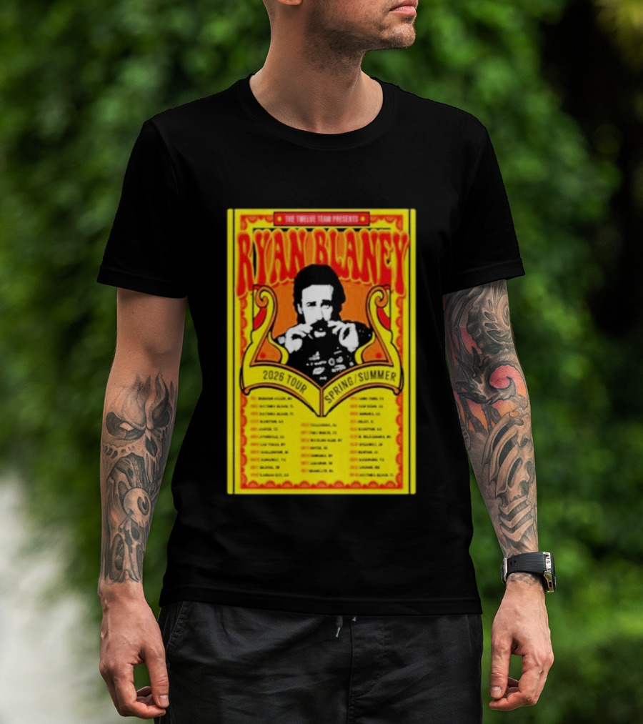 The Triline Team Presents Ryan Blaney 2026 Tour Spring Summer Dates T-Shirt