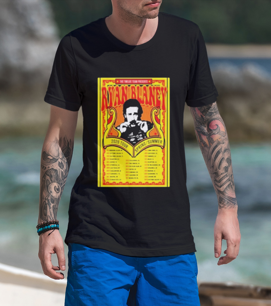 The Triline Team Presents Ryan Blaney 2026 Tour Spring Summer Dates T-Shirt