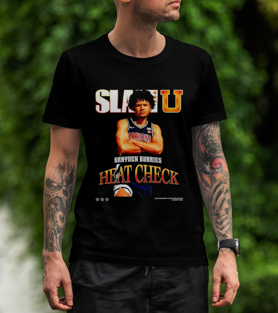 SlamU Brayden Burries Heat Check Arizona Basketball Star T-Shirt