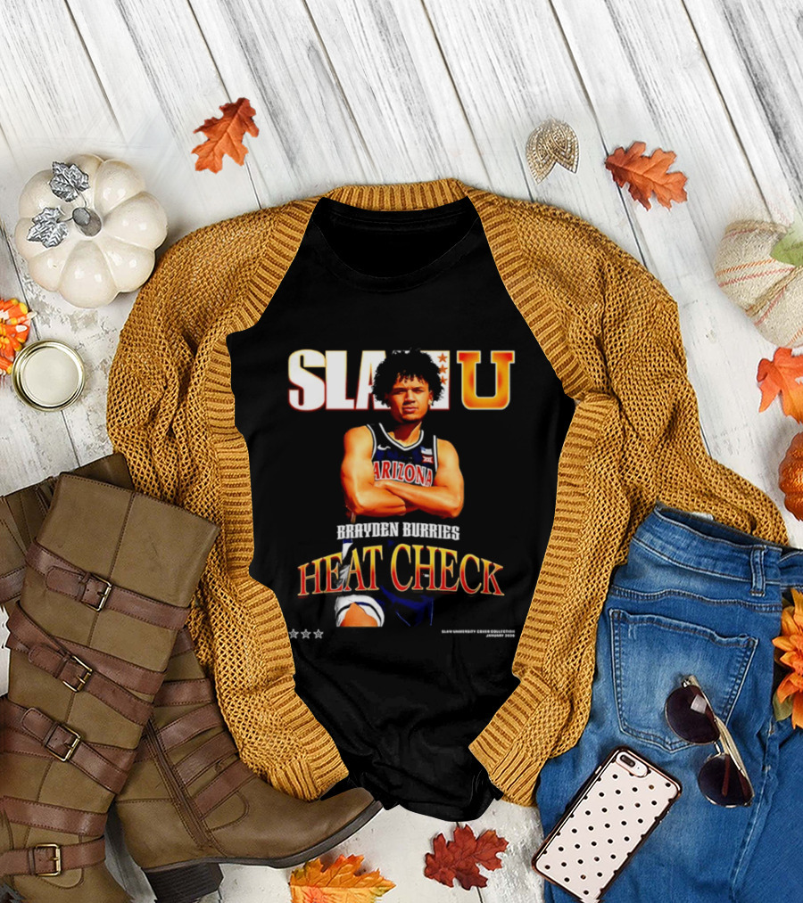 SlamU Brayden Burries Heat Check Arizona Basketball Star T-Shirt