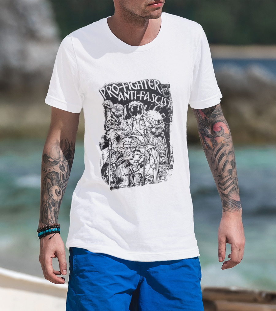 Pro Fighter Anti Fascist Here Be Dragon T-Shirt
