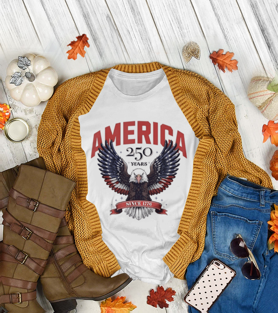 AMERICA 250 Years Since 1776 Eagle T-Shirt