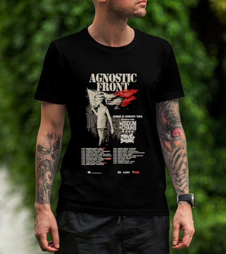 Agnostic Front European Echoes In Eternity Tour 2026 Punk Tour Dates T-Shirt