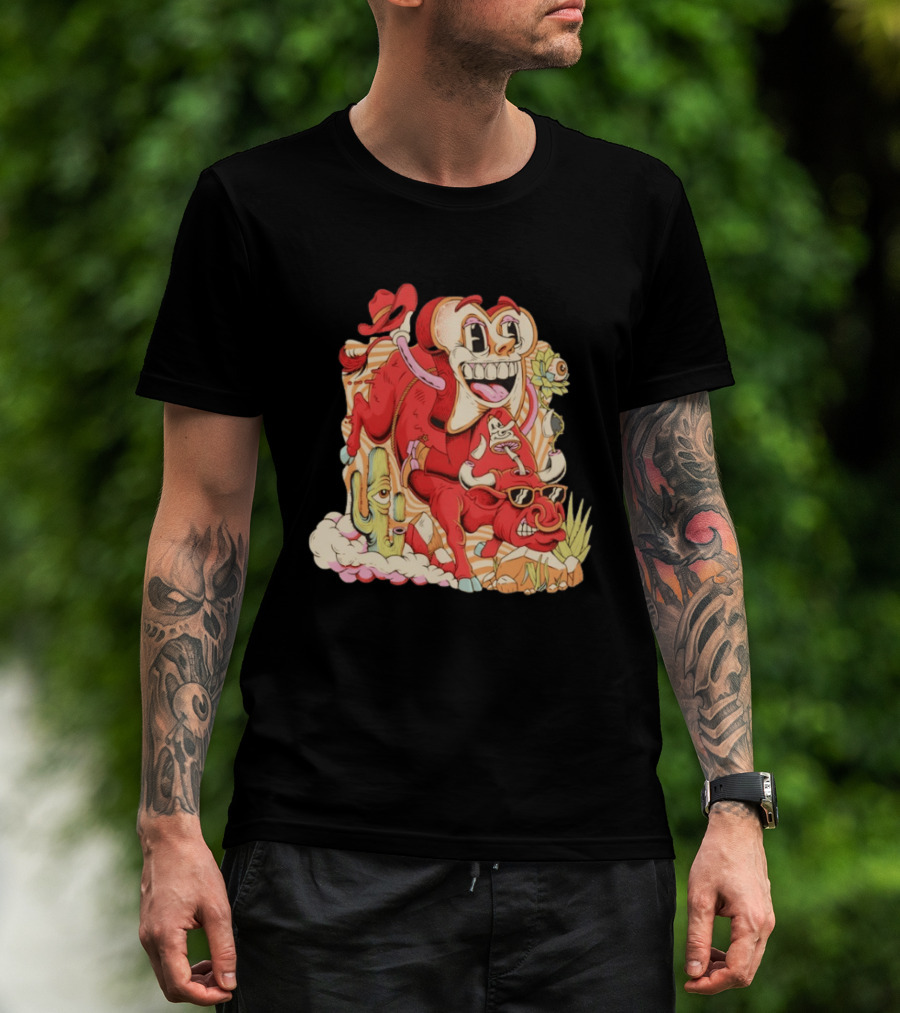 Daily Bread Texas Toast Surreal Cow Cactus Adventure T-Shirt