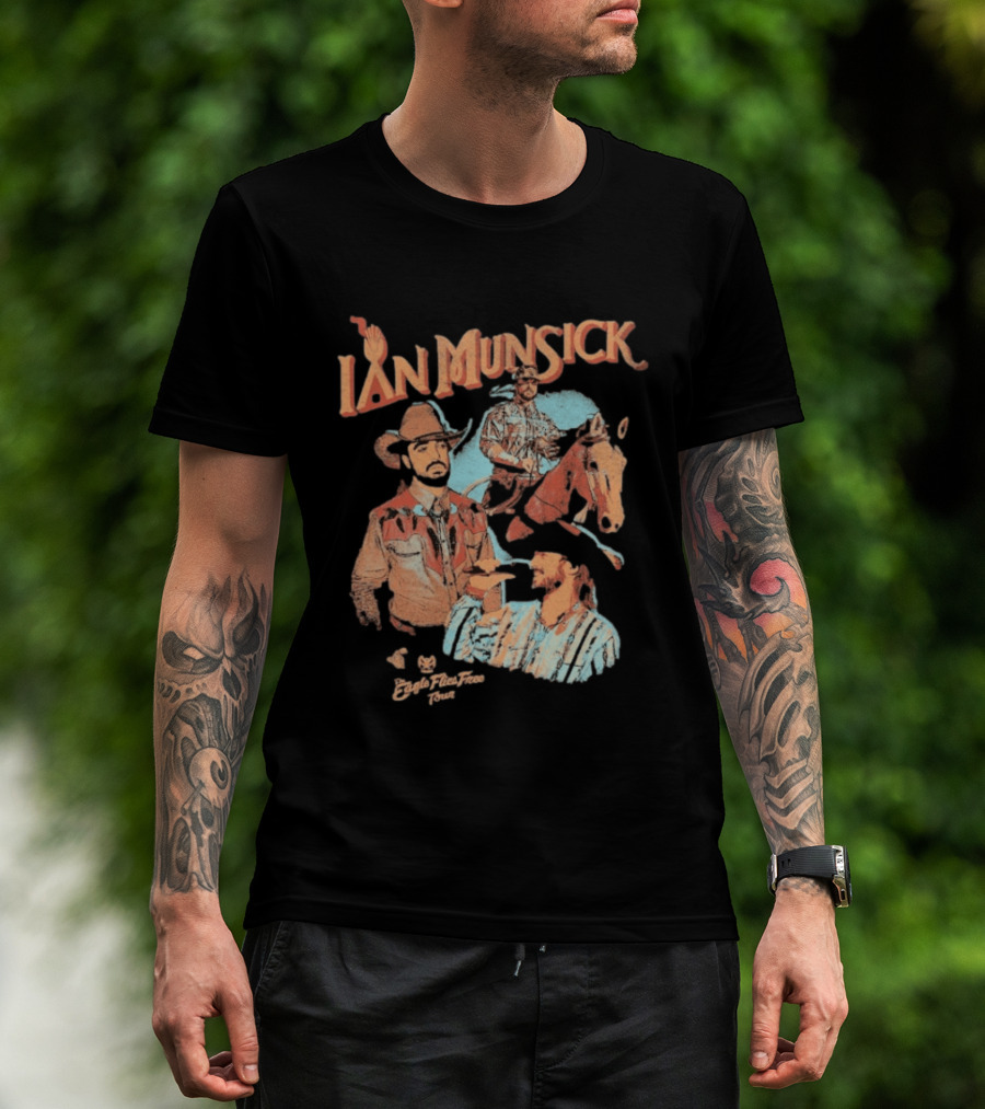 Ian Munsick Eagle Flies Free Tour 2026 Cowboy Photo Collage T-Shirt