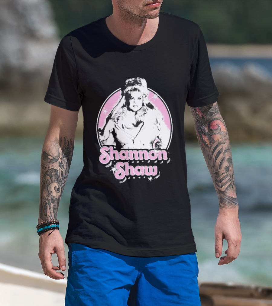 Shannon Shaw Fur Coat Glamour Pink Starry T-Shirt