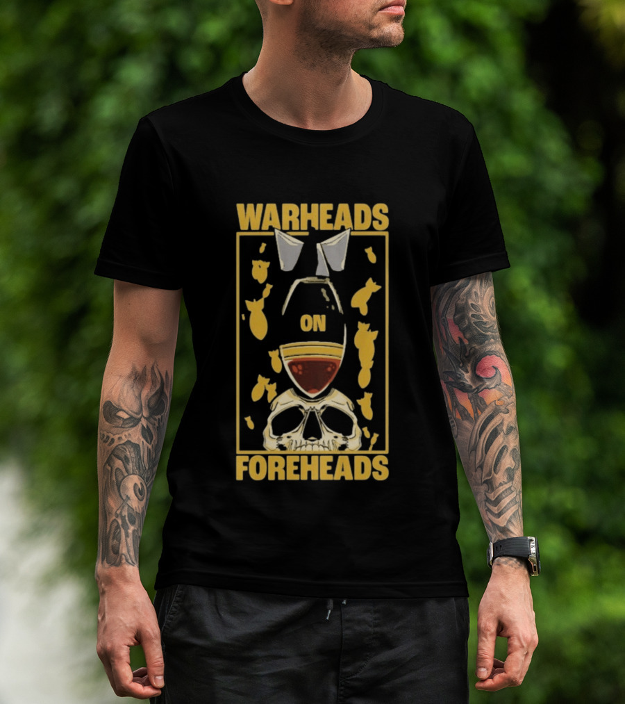 Warheads On Foreheads Skull With Bombs And Paratrooper Wings T-Shirt