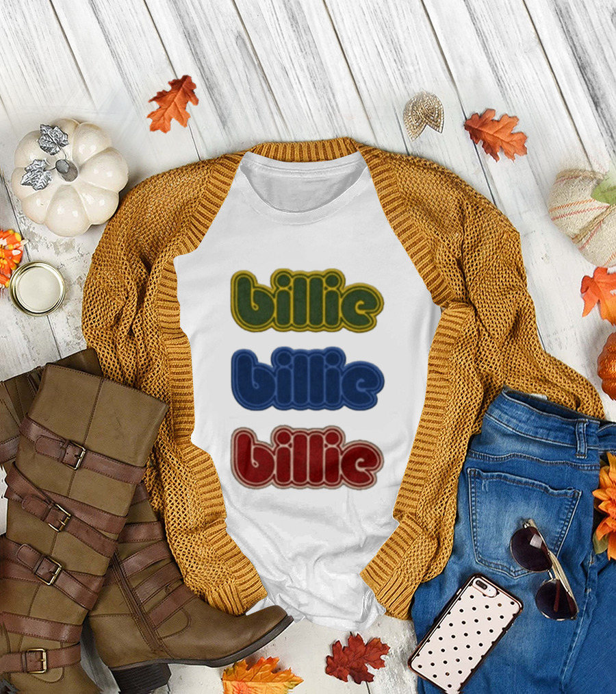 Billie Eilish Billie Triple Text Color Variations T-Shirt