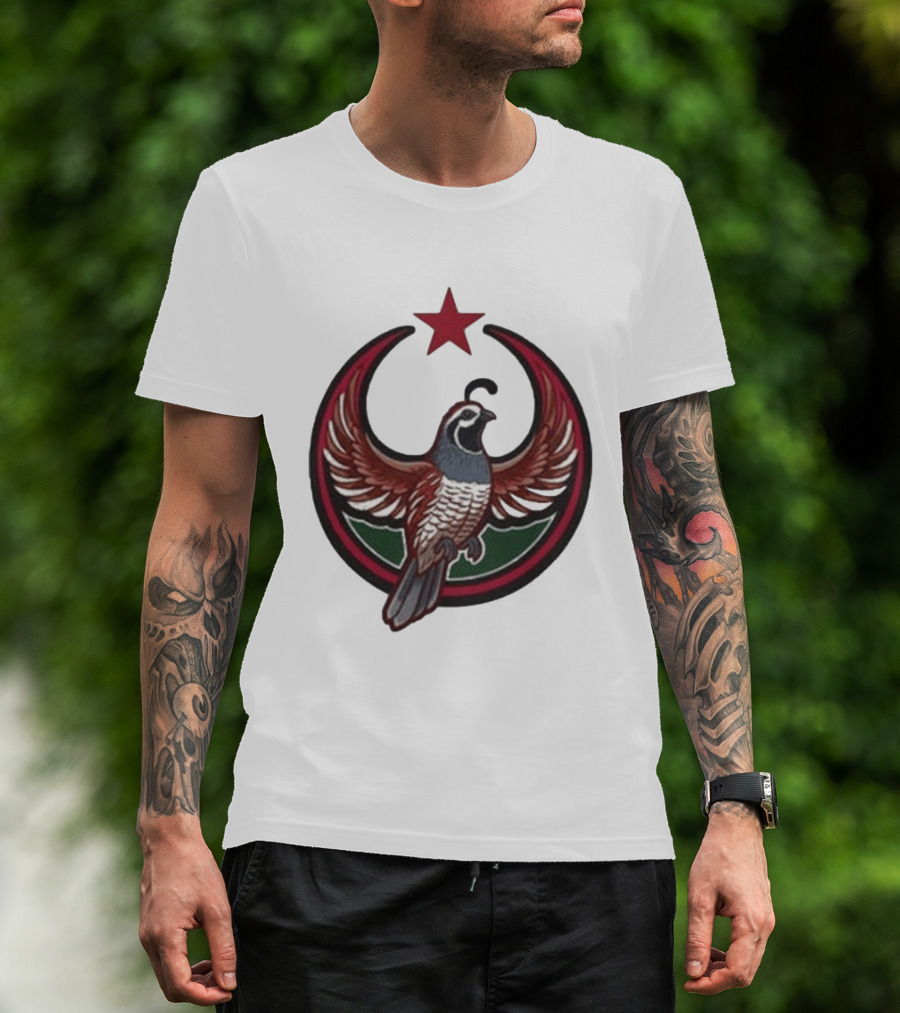 California Quail Rebel Crescent Star T-Shirt