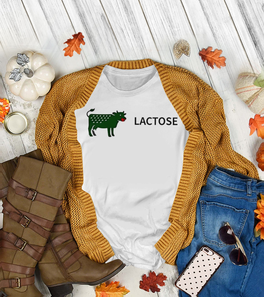 Lactose Cow 2026 Eating Red Apple T-Shirt