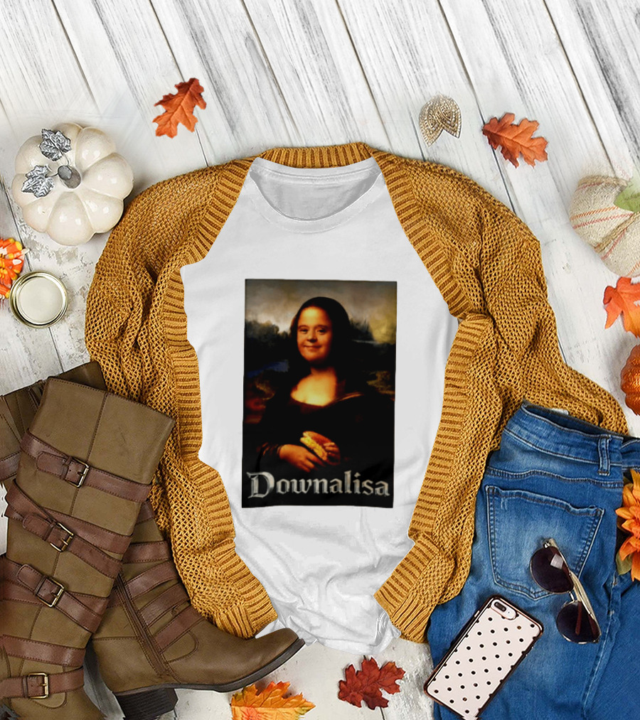 Downalisa Mona Lisa Parody Featuring T-Shirt
