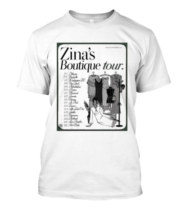 Zina's Boutique Tour Dates 2026 Fashion Collection T-Shirt