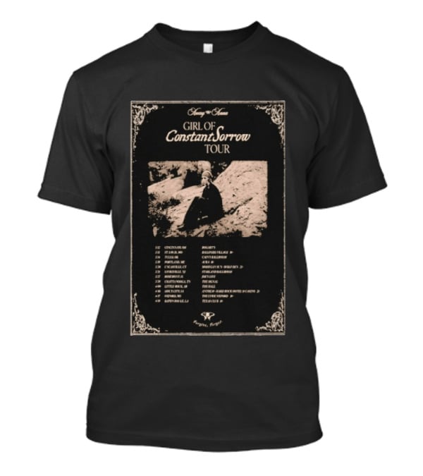 Avery Anna Girl Of Constant Sorrow Tour 2026 Dates Cincinnati To Knoxville T-Shirt