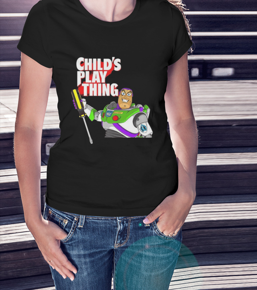 Child's Play Thing Buzz Lightyear Horror Crossover Toy Story T-Shirt