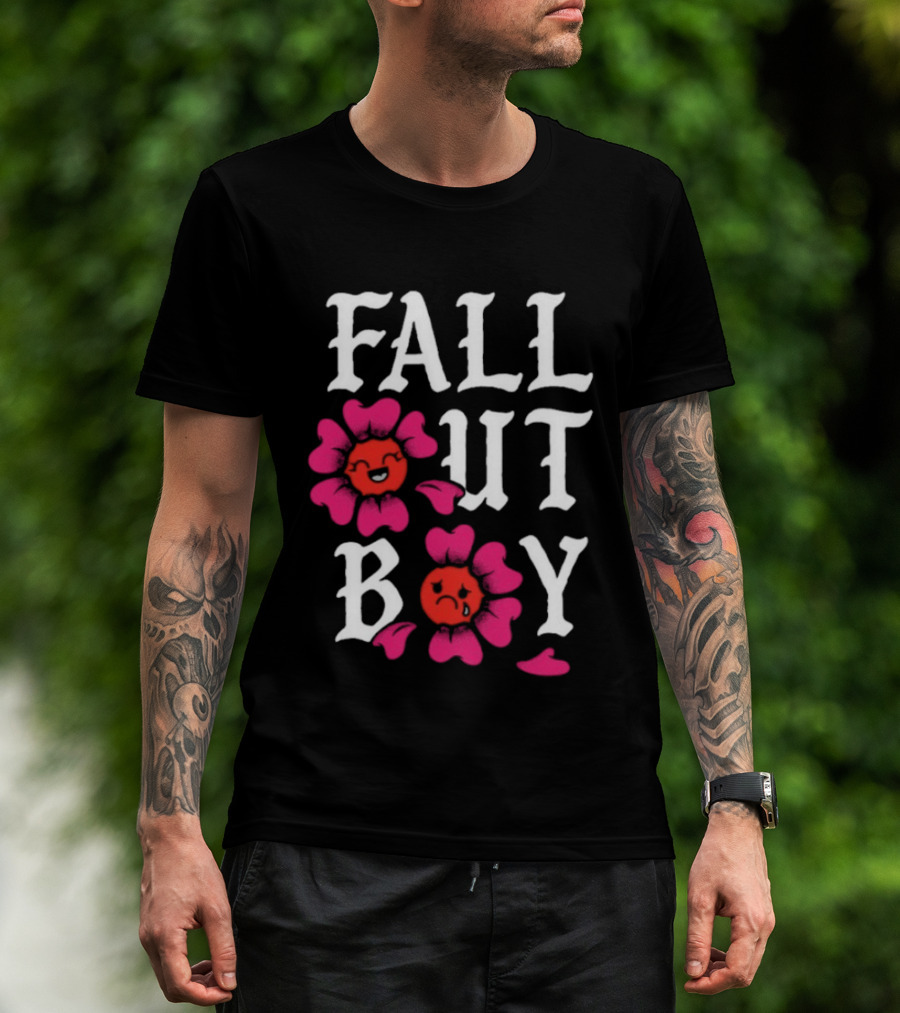 Fall Out Boy Floral Pink Red Flowers T-Shirt