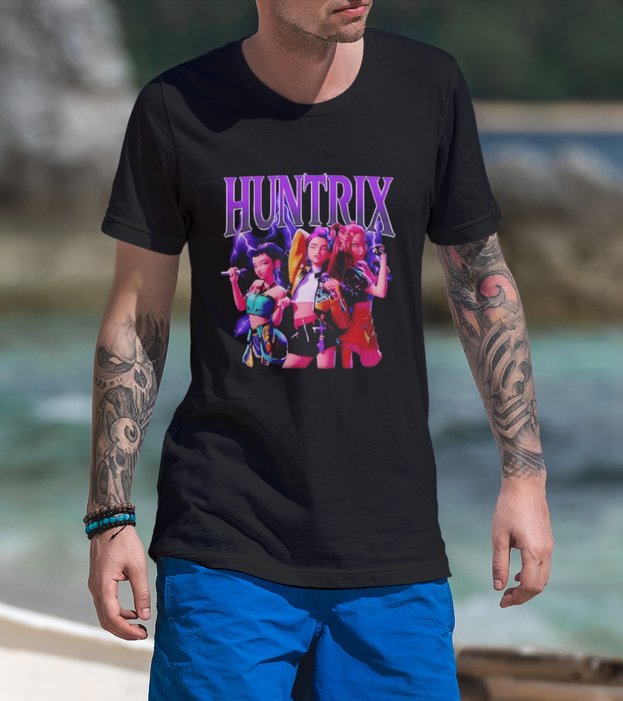 Huntrix Girls Trio Power Pose With Lightning Effect T-Shirt