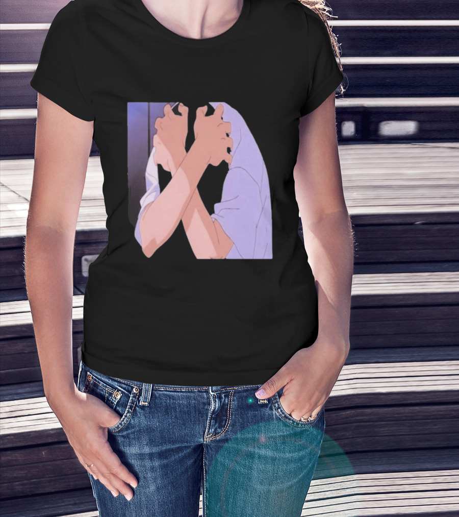 Ikari Shinji Sad Guy Clenched Hands Anime Scene T-Shirt