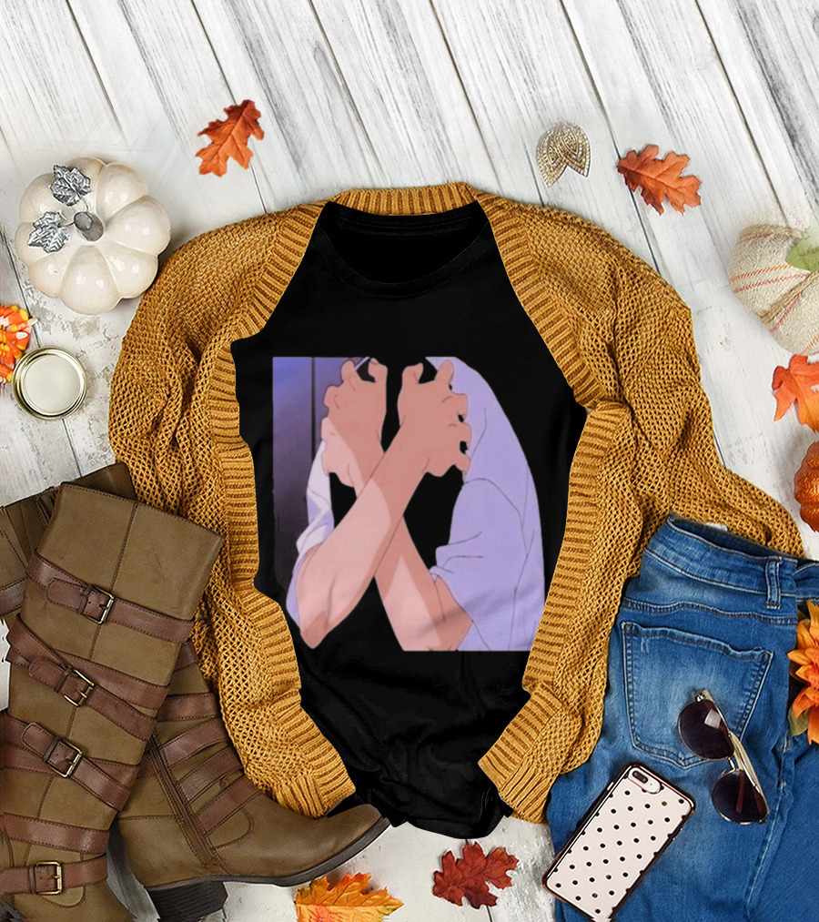 Ikari Shinji Sad Guy Clenched Hands Anime Scene T-Shirt