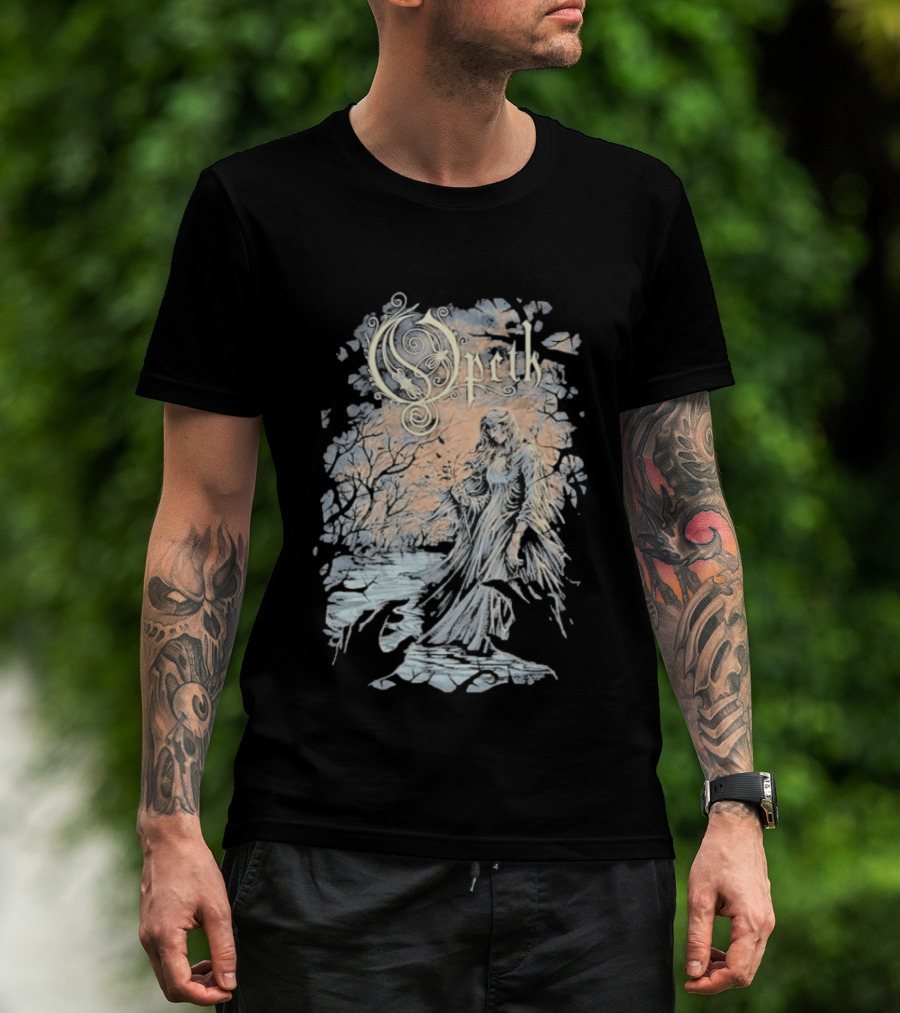 Opeth Voice Of Treason Ghostly Woman Winter Scene T-Shirt