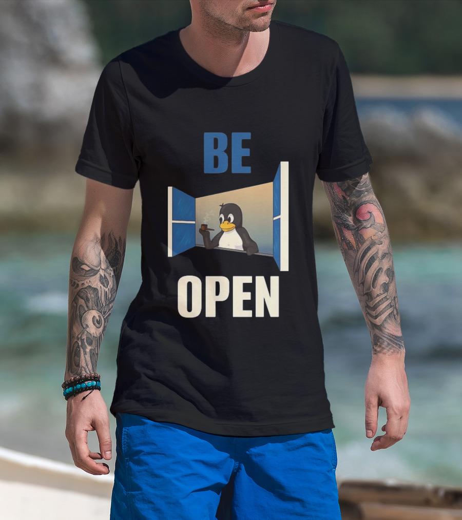 Penguin Be Open Smoking Pipe T-Shirt