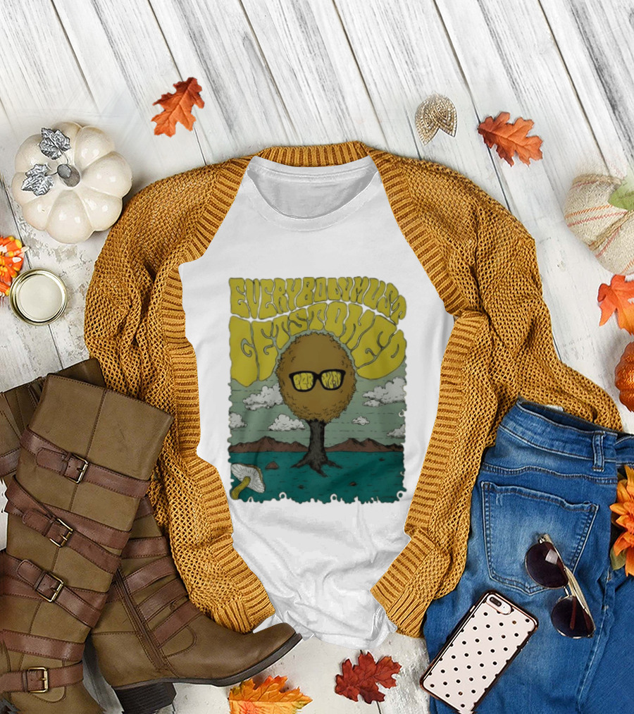 Everybody Must Get Stoned Bob Dylan Psychedelic Mushroom T-Shirt