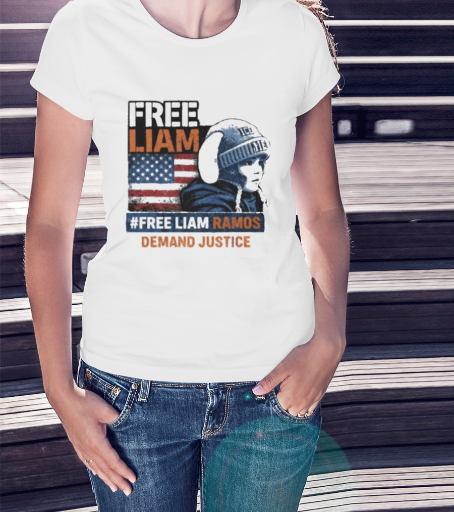 Free Liam Ramos Demand Justice American Flag Ice Hat T-Shirt
