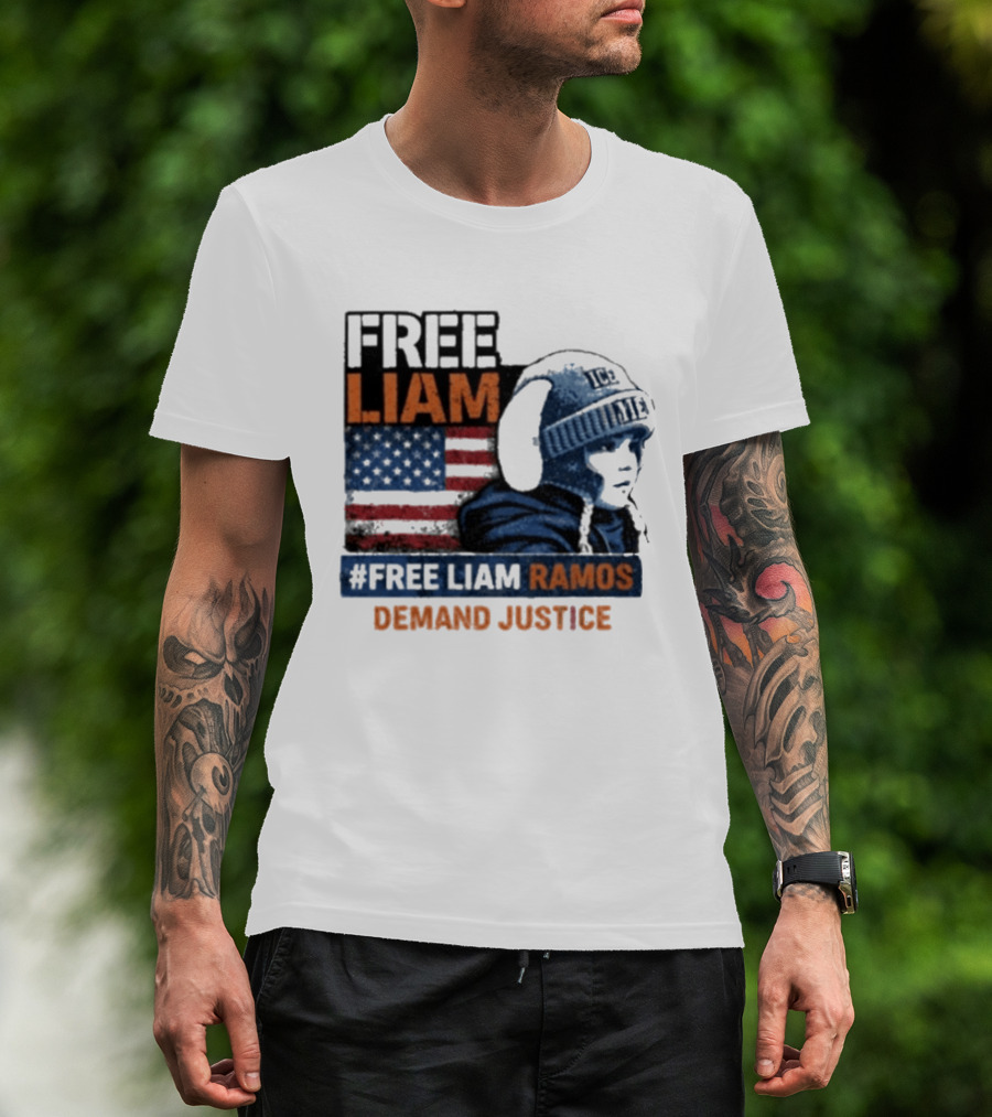 Free Liam Ramos Demand Justice American Flag Ice Hat T-Shirt
