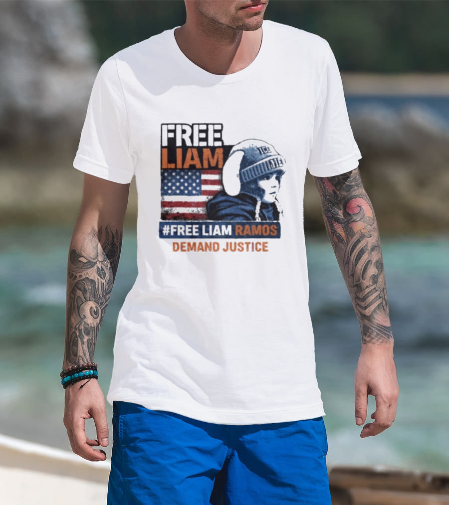 Free Liam Ramos Demand Justice American Flag Ice Hat T-Shirt