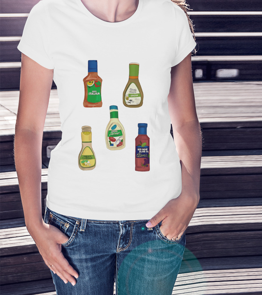 Italian Greek Ranch Caesar Olive Oil Salad Dressing Bottles T-Shirt