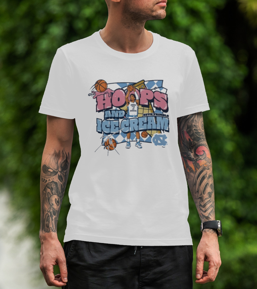 Hoops And Ice Cream UNC North Carolina Tar Heels Basketball Seth Trimble T-Shirt