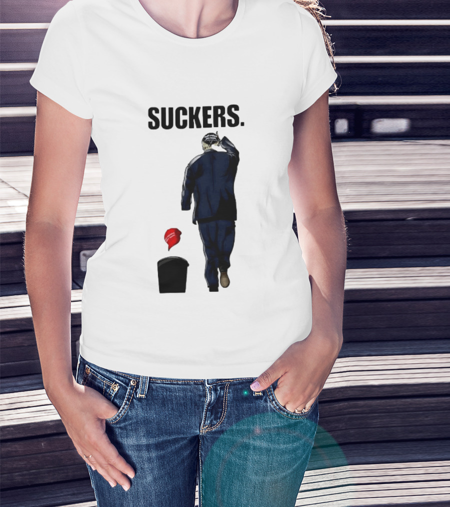 Suckers Trump MAGA Hat Trash Can T-Shirt