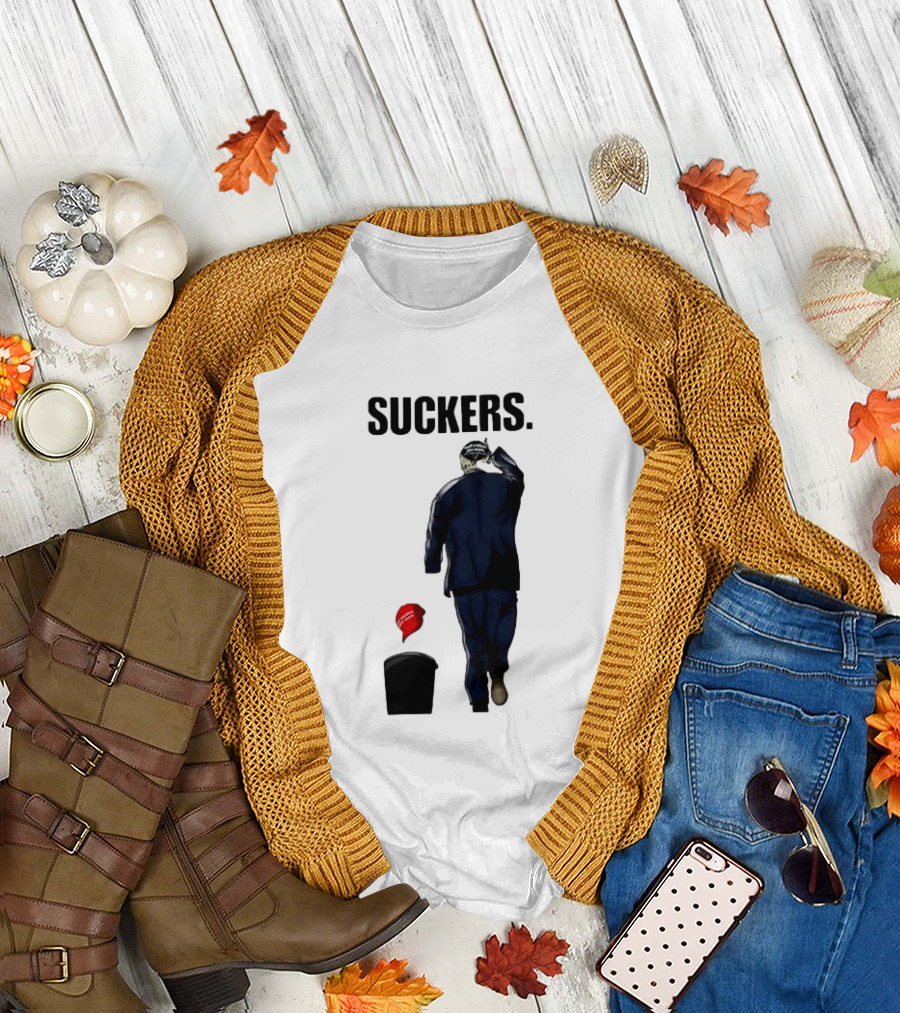 Suckers Trump MAGA Hat Trash Can T-Shirt