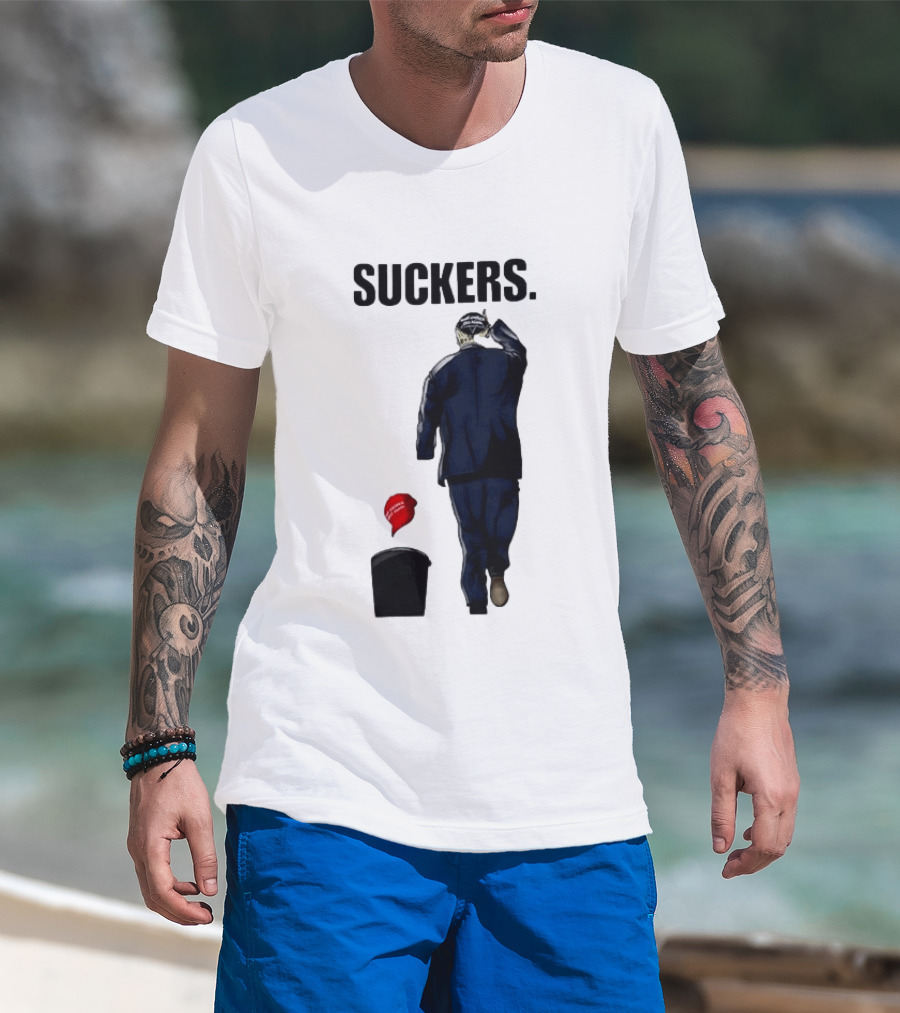 Suckers Trump MAGA Hat Trash Can T-Shirt