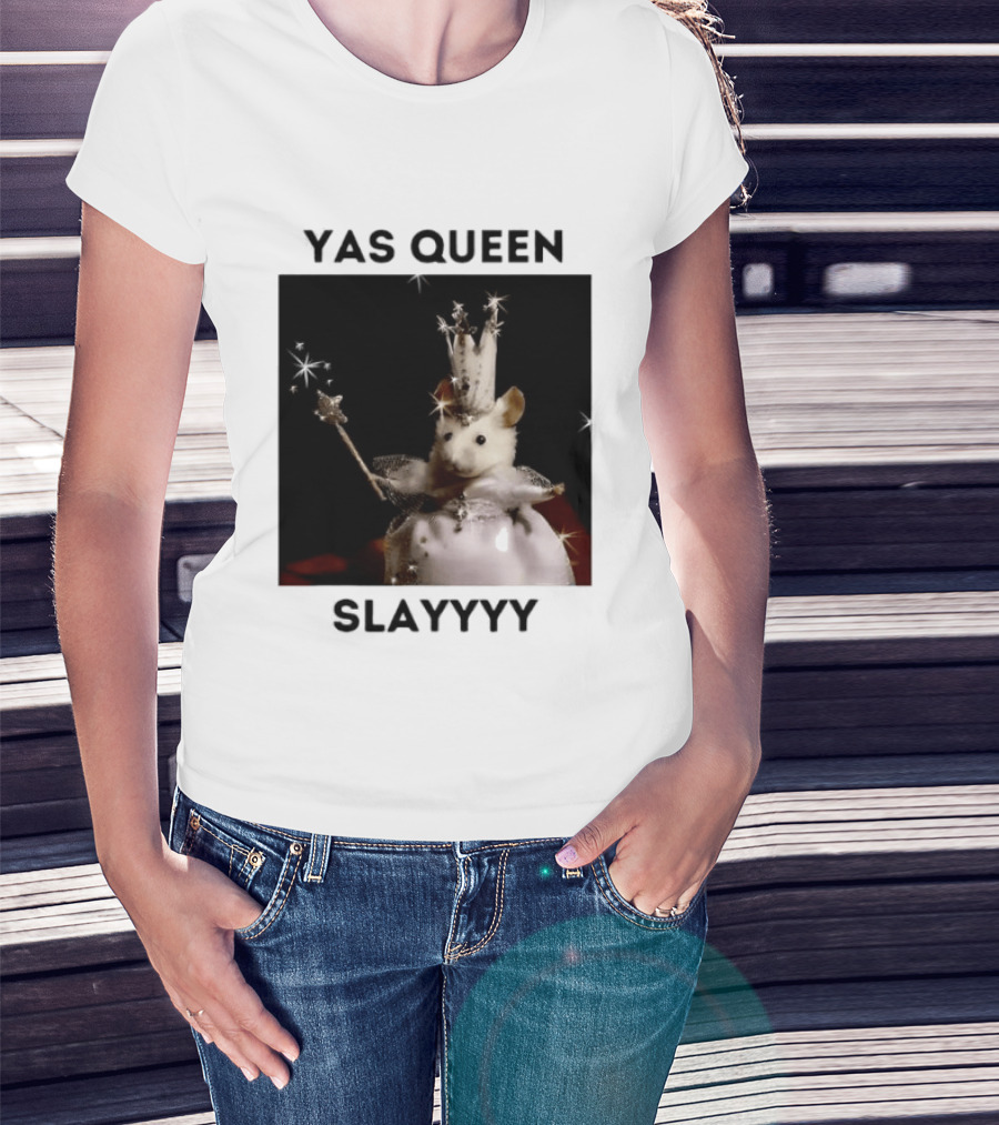 Yas Queen Slayyyy Mouse With Crown And Wand Magic T-Shirt