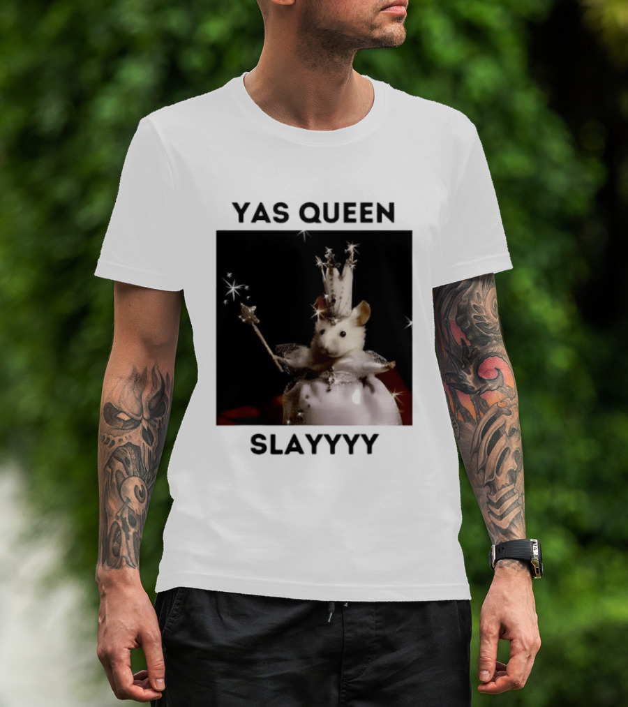 Yas Queen Slayyyy Mouse With Crown And Wand Magic T-Shirt