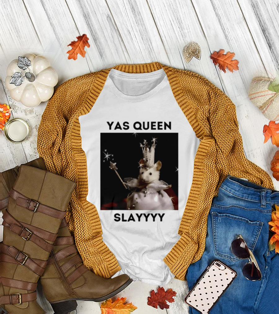 Yas Queen Slayyyy Mouse with Crown and Wand Magic T-Shirt