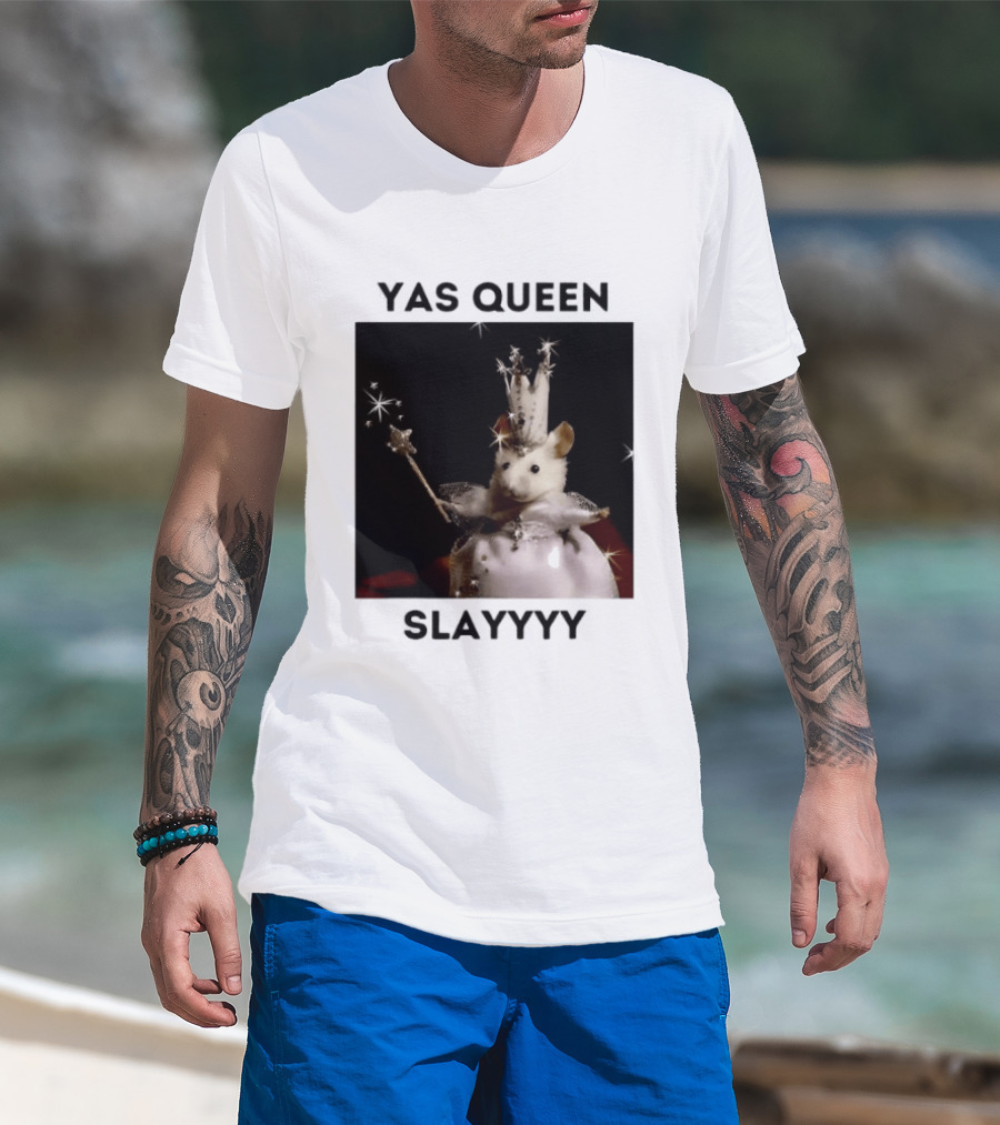 Yas Queen Slayyyy Mouse With Crown And Wand Magic T-Shirt
