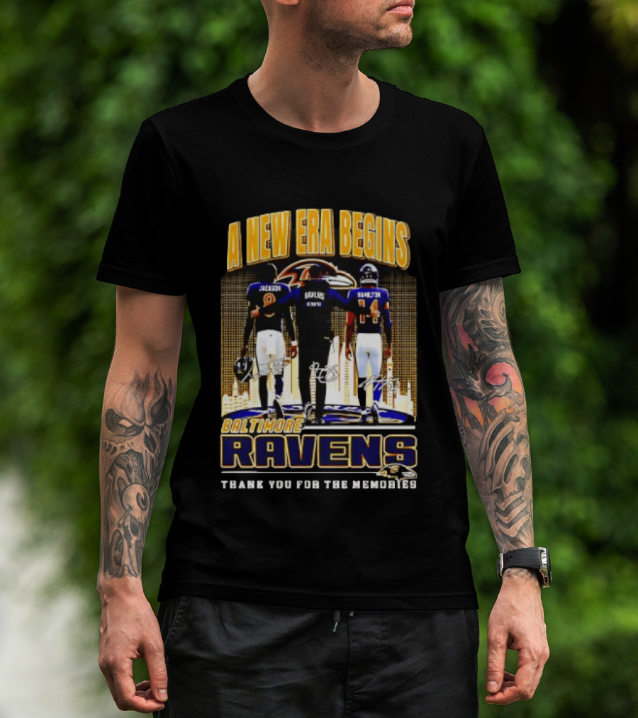 A New Era Begins Baltimore Ravens Jackson Lewis Hamilton Thank You For The Memories T-Shirt