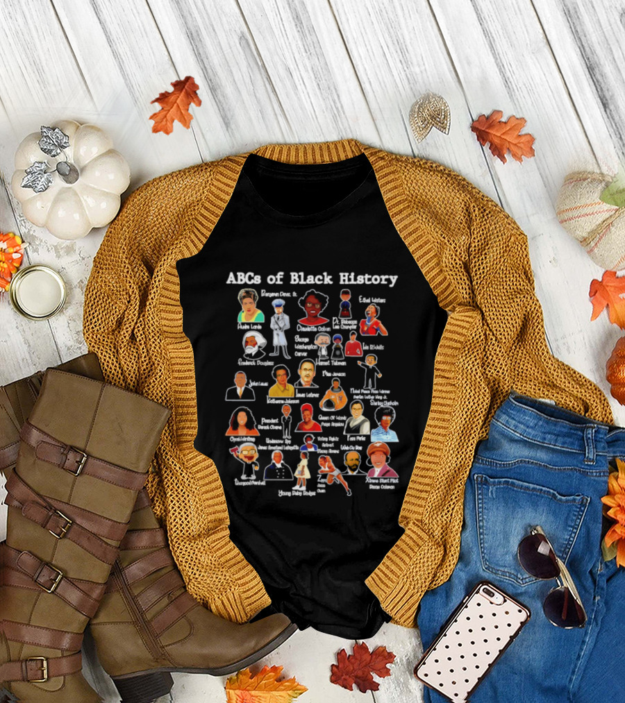 ABC's of Black History Icons and Influential Figures Celebration T-Shirt